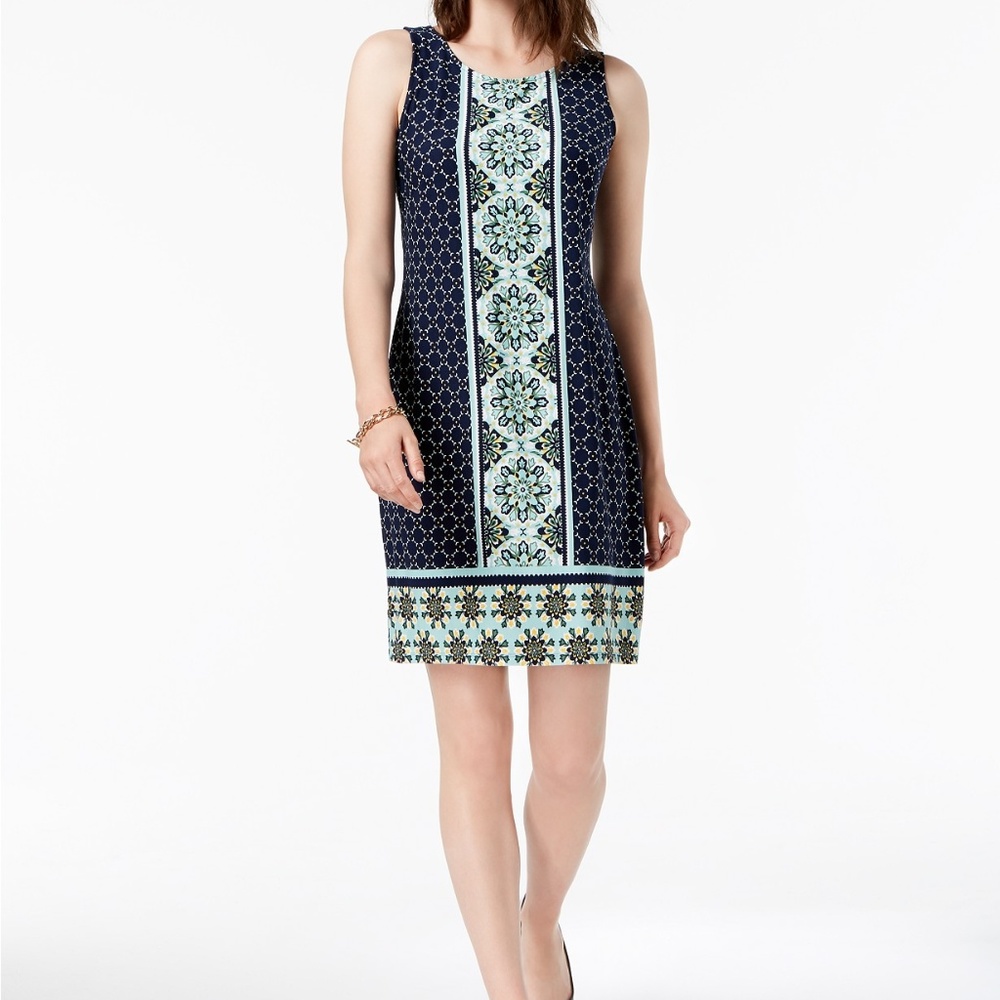 SALE! Charter Club Sleeveless Geo Border Dress NWT - Picture 1 of 6